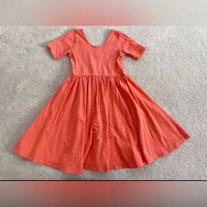 Alice + Ames Girls Short Sleeved Ballet Dress Persimmon Orange 8